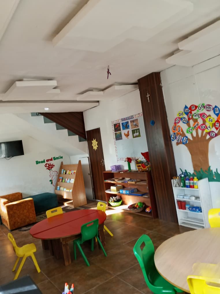 Children in structured Nursery learning activities